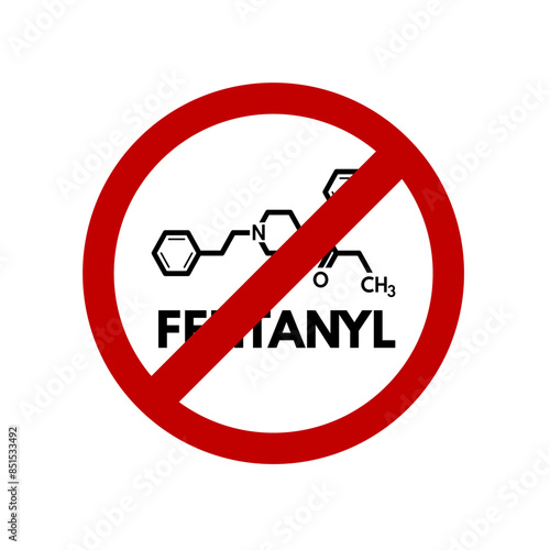Stop fentanyl, sign - vector illustration,