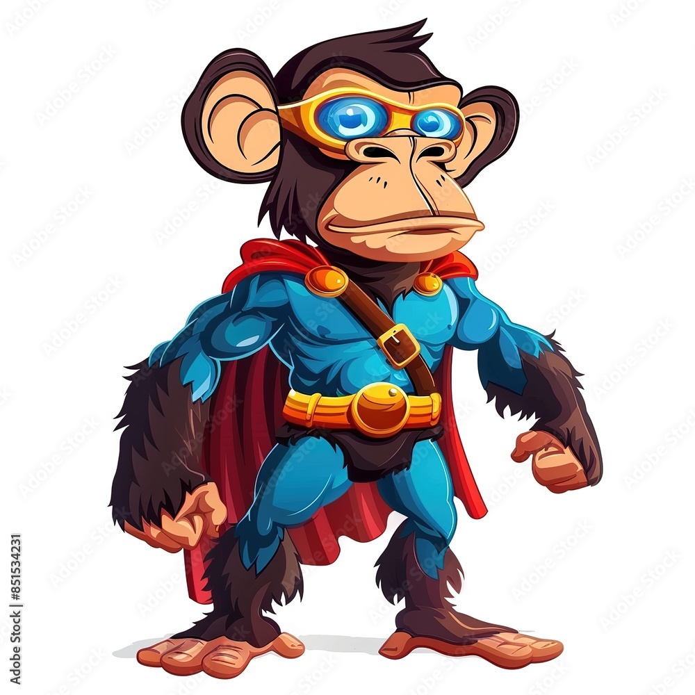 Naklejka premium Monkey superhero