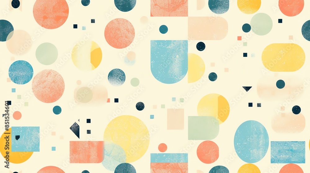 Generate a seamless pattern with retro geometric shapes and pastel colors Generate a seamless pattern with retro geometric shapes and pastel colors