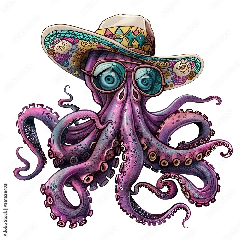 Fototapeta premium Octopus global fusion fashion