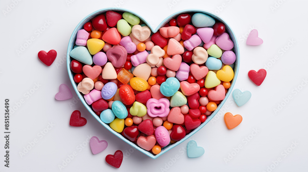 mix shape candy in eart shape box mix shape candy in eart shape box