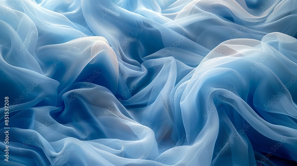 Obraz premium Layers of tissue paper delicately crinkled, creating a tactile landscape of subtle nuances and gentle folds. Abstract Backgrounds Illustration, Minimalism,