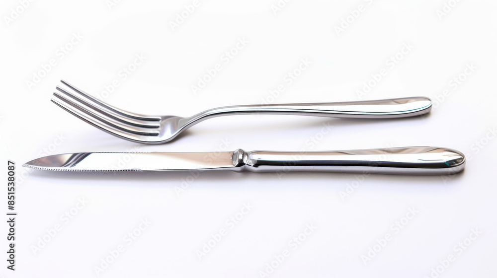 stainless steel knife and fork isolated on a white background stainless steel knife and fork isolated on a white background