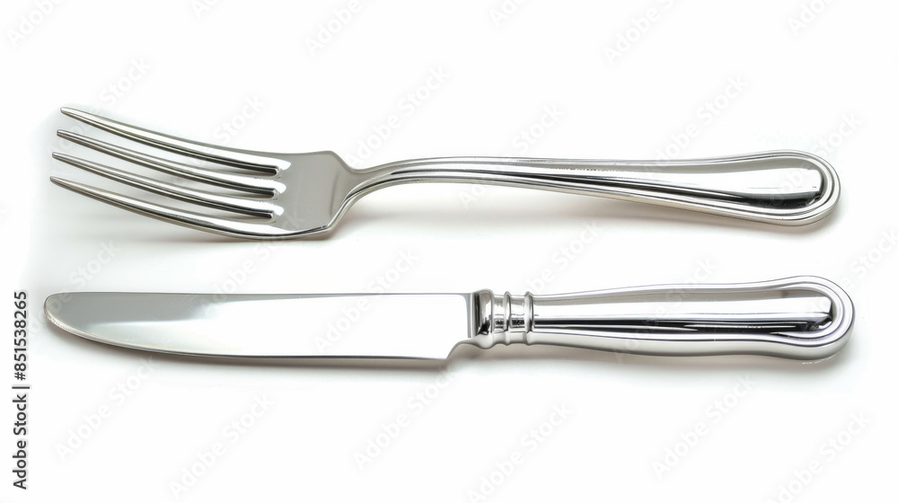 stainless steel knife and fork isolated on a white background stainless steel knife and fork isolated on a white background