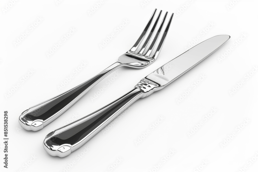 stainless steel knife and fork isolated on a white background stainless steel knife and fork isolated on a white background