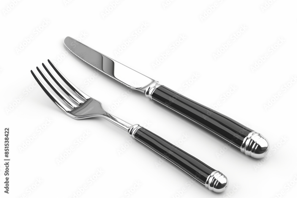 stainless steel knife and fork isolated on a white background stainless steel knife and fork isolated on a white background