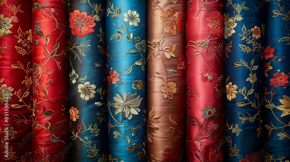 Opulent brocade fabrics embellished with intricate patterns, embodying a regal elegance fit for royalty. Abstract Backgrounds Illustration, Minimalism, Opulent brocade fabrics embellished with intricate patterns, embodying a regal elegance fit for royalty. Abstract Backgrounds Illustration, Minimalism,