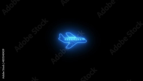 Wallpaper Mural Abstract red and royal blur color Neon Glowing Airplane Animation. Black background 4k video. Torontodigital.ca