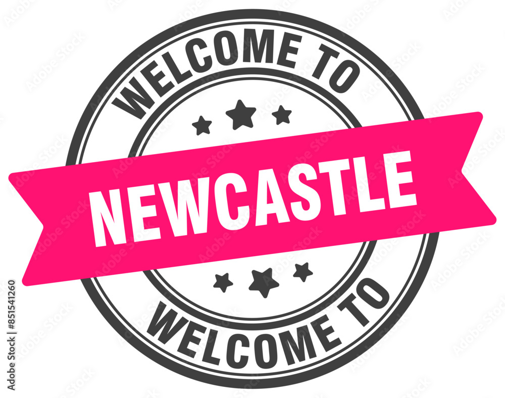 Fototapeta premium Welcome to Newcastle stamp. Newcastle round sign