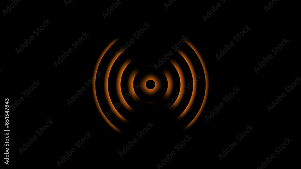 4K Radio waves animation on black background. 4K Radio waves animation on black background.