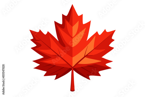 Red maple leaf as an autumn symbol as a seasonal themed concept as an icon of the fall weather isolated on transparent background modern flat design simple vector illustration isolated transparent