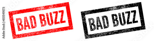 Vector illustration of the word Bad Buzz in red ink stamp
