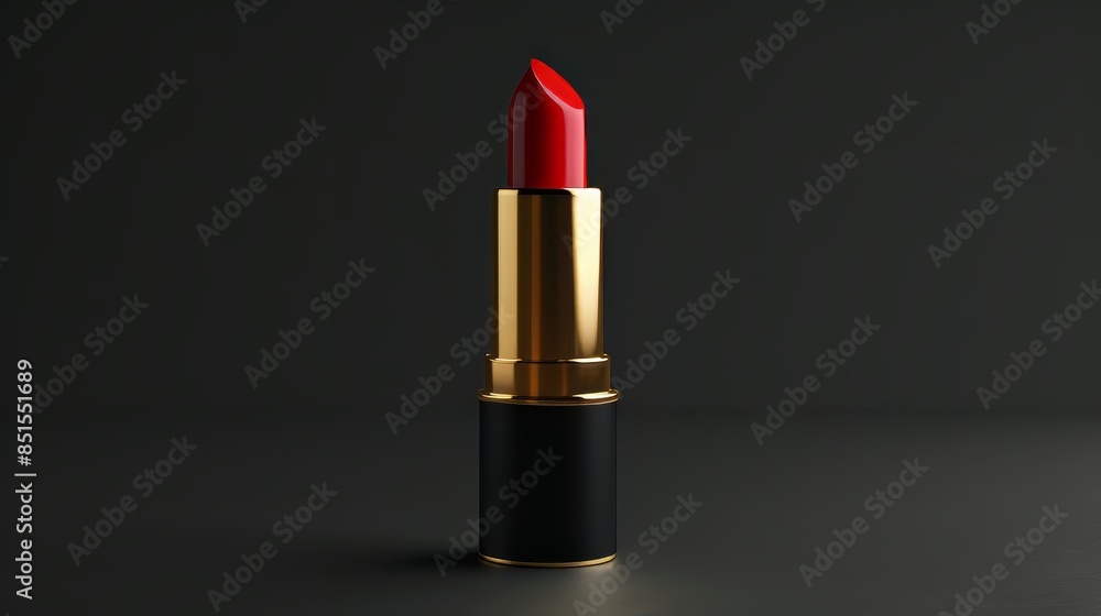 Red Lipstick on Black Background Red Lipstick on Black Background