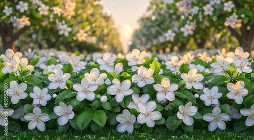 white spring flowers