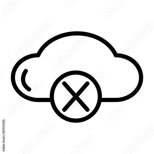 Cloud unavailable line icon. Cloud icon. Cloud icon isolated on white background. Transparent background, minimalist symbol. Vector images