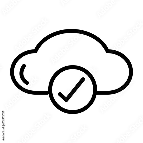Cloud available line icon. Cloud icon. Cloud icon isolated on white background. Transparent background, minimalist symbol. Vector images