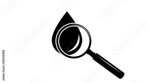 Hematologist emblem, black isolated silhouette