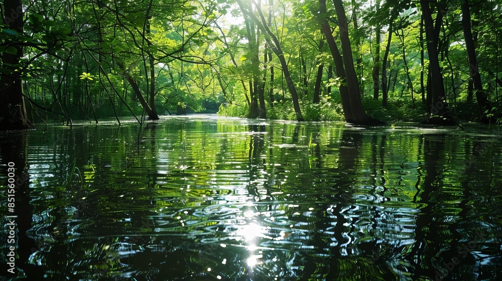 Sunlight reflecting on water surface, Sunlight reflecting on water surface,
