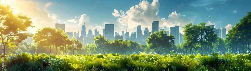 Fototapeta premium Designing an Urban Park for Environmental Conservation and Increased Green Space