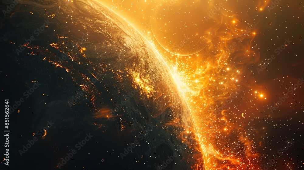 Fototapeta premium Majestic Planets in the Milky Way Galaxy with an Elegant and Timeless Atmosphere