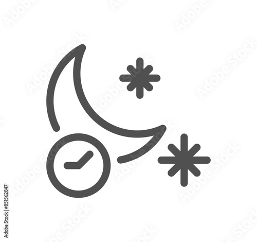 Four seasons and day parts related icon outline and linear vector.