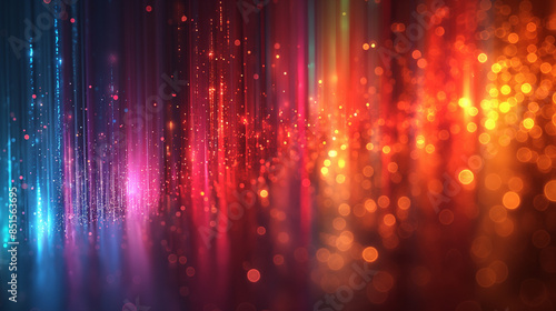 Vivid light and floating dust particles in a colorful backdrop