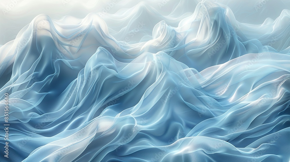 Obraz premium Ethereal wisps of mist draped in shades of silver and slate, evoking a sense of otherworldly beauty. Abstract Backgrounds Illustration, Minimalism,