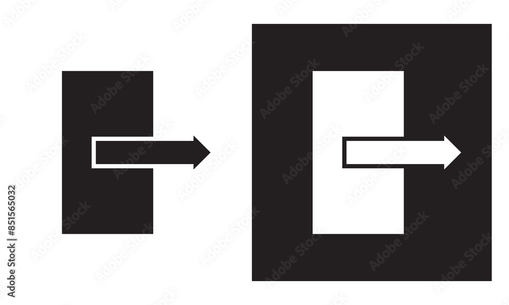 logout icon set. output vector symbol. exit or out sign. leave symbol ...