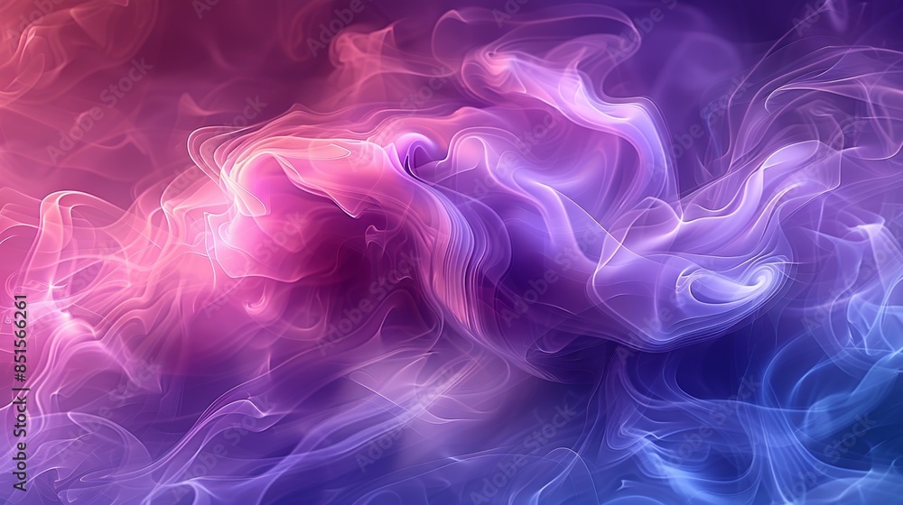 Fototapeta premium Delicate tendrils of smoke drifting through shades of amethyst and indigo, evoking a sense of mystery and intrigue. Abstract Backgrounds Illustration, Minimalism,