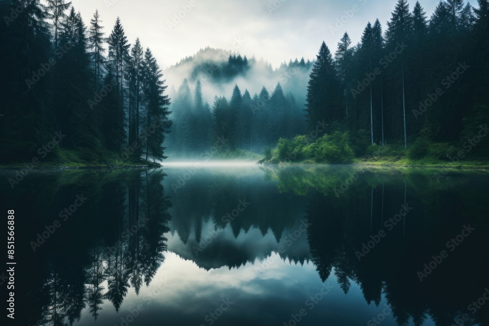 Tranquil scene reflection forest landscape outdoors. Tranquil scene reflection forest landscape outdoors.