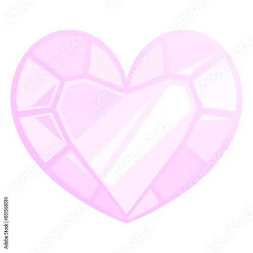 ハート型のピンクジェム♪PNG