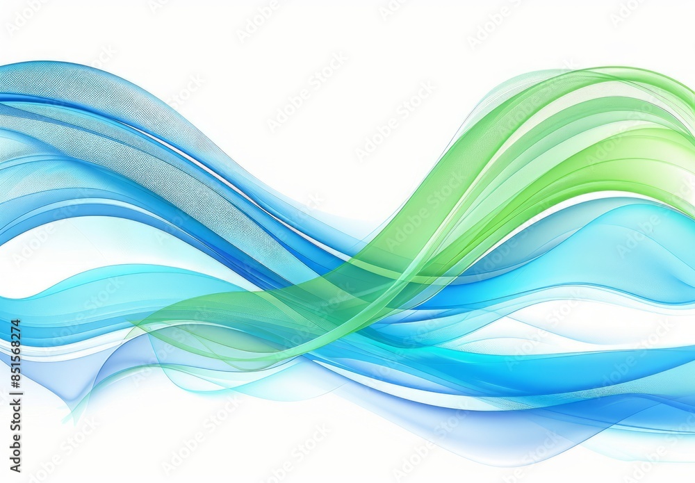 Fototapeta premium Abstract Blue and Green Curved Background