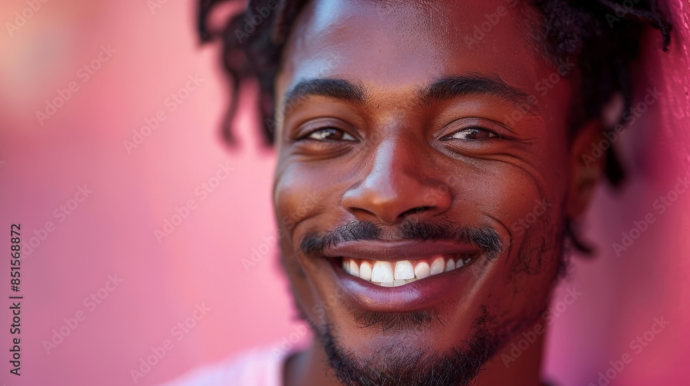 A vibrant portrait of a smiling young man against a vivid red background, radiating joy and vivacity A vibrant portrait of a smiling young man against a vivid red background, radiating joy and vivacity