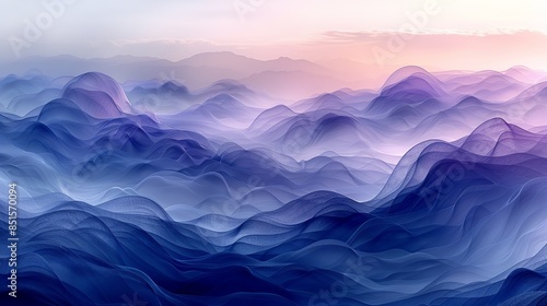 An abstract background featuring layers of lilac and chambray blue hues blending seamlessly, evoking a sense of tranquil nostalgia. Abstract Backgrounds Illustration, Minimalism,