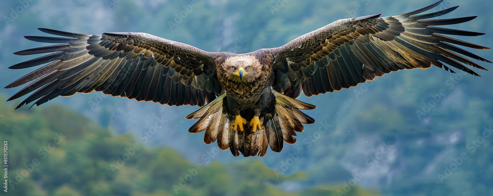 A majestic eagle soaring through the sky, its wings outstretched as it surveys the landscape below. A majestic eagle soaring through the sky, its wings outstretched as it surveys the landscape below.