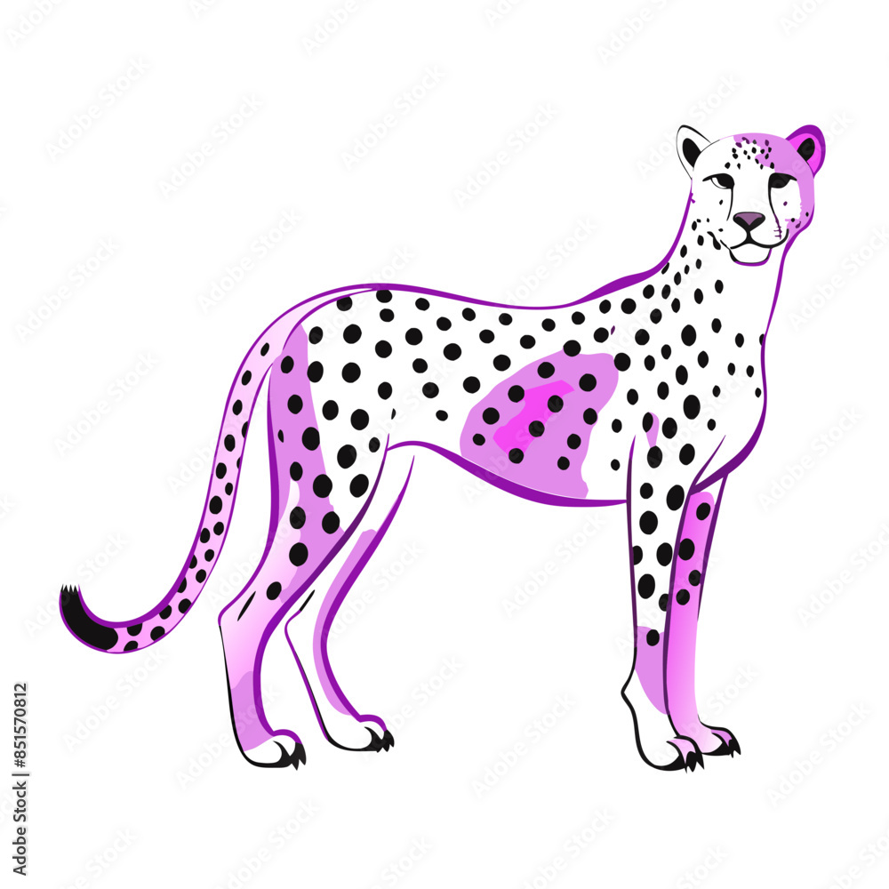 cartoon illustration of a spotted leopard in a relaxed pose. cartoon illustration of a spotted leopard in a relaxed pose.