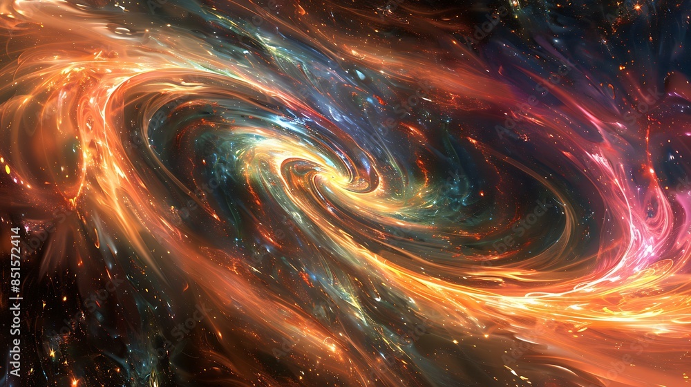 Obraz premium Cosmic Serenity: Abstract Galaxy Artwork for Relaxation and Mental Wellness - Tranquil Swirls and Calming Colors Representing Distant Stars and Nebulae