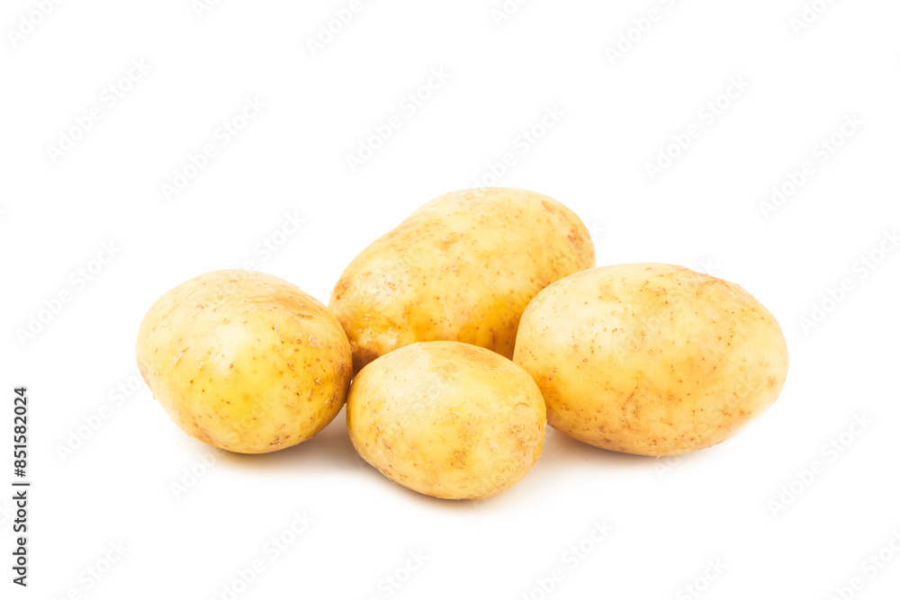 Young potatoes. Raw potatoes isolated on white background.Peel potatoes.Harvesting collection. organic, freshly dug potatoes. Agricultural background. Vegan. Vegetables.Potato slices. Young potatoes. Raw potatoes isolated on white background.Peel potatoes.Harvesting collection. organic, freshly dug potatoes. Agricultural background. Vegan. Vegetables.Potato slices.