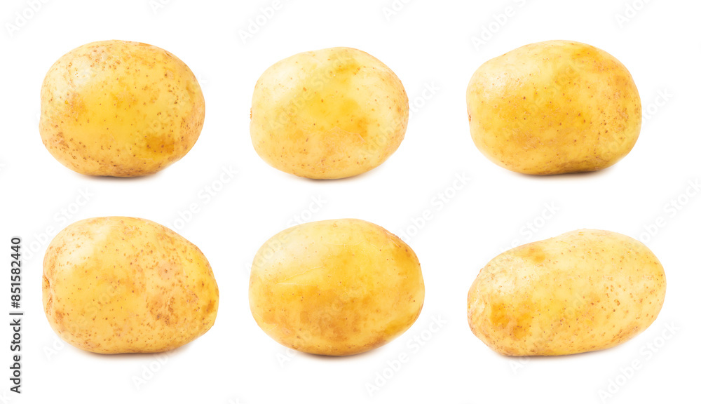 Young potatoes. Raw potatoes isolated on white background.Peel potatoes.Harvesting collection. organic, freshly dug potatoes. Agricultural background. Vegan. Vegetables.Potato slices. Young potatoes. Raw potatoes isolated on white background.Peel potatoes.Harvesting collection. organic, freshly dug potatoes. Agricultural background. Vegan. Vegetables.Potato slices.