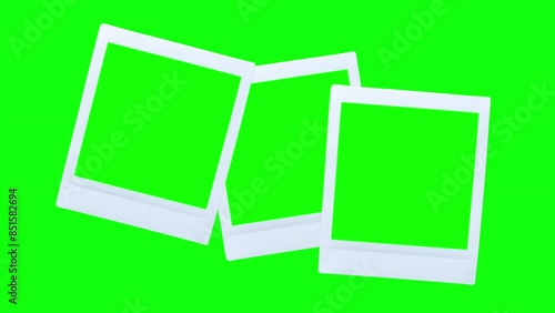 Instax photo polaroid film frames, Multiple polaroid frames, Instax polaroid frames on green screen video, Polaroid frame template