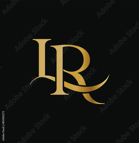 Photos LR luxury logo LR merged Gold color black background