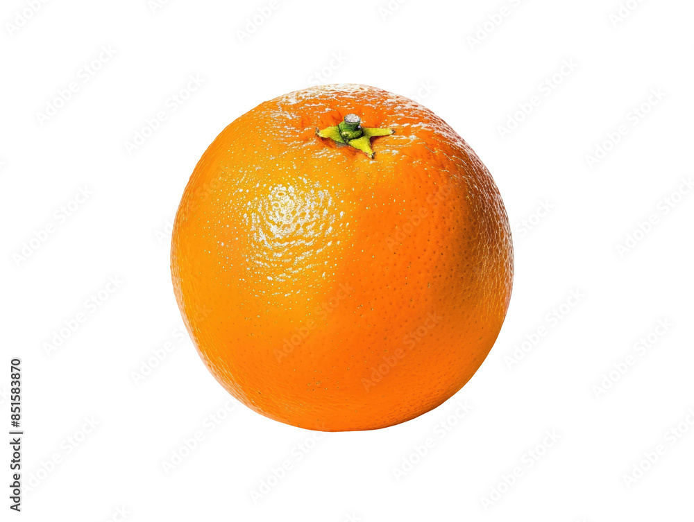 A large orange with a stem on top A large orange with a stem on top