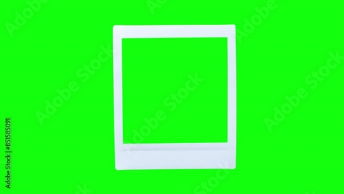 Instax film frame, Instax photo dropping in, Instax polaroid photo frame on green screen background, Isolated polaroid frame, Polaroid film template