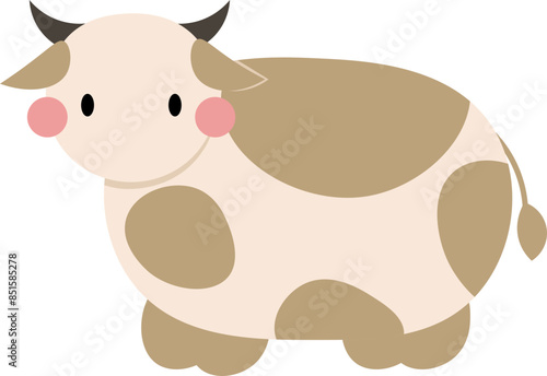 cute recolorable cow eid adha, sapi lucu idul adha