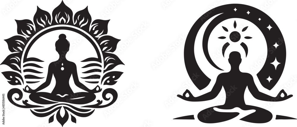 Yoga Logo Vector Style With White Background Yoga Logo Vector Style With White Background