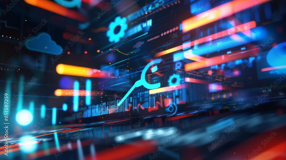 Obraz premium A concept in search engine optimization,&nbsp;ranking,&nbsp;and business technology