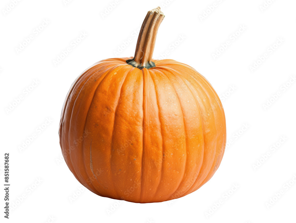 Obraz premium A large orange pumpkin with a green stem
