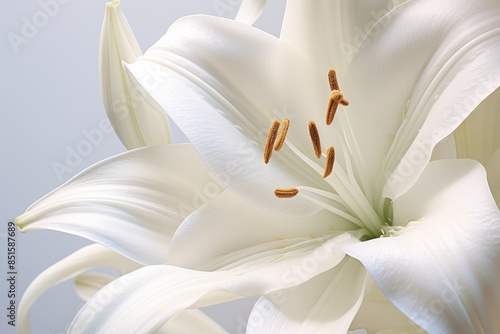 White lily flower petal plant.