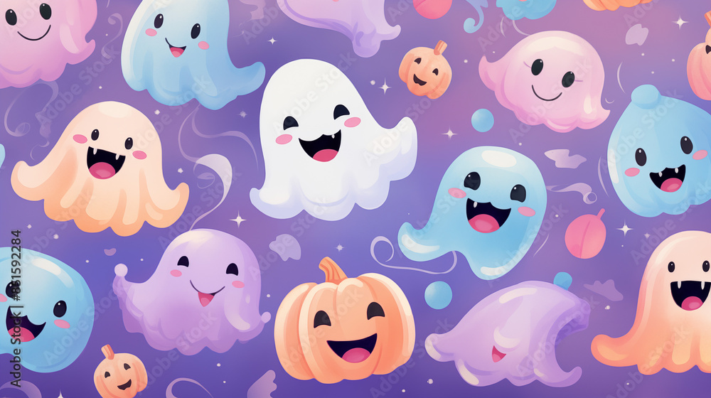 Joyful Halloween Ghosts and Pumpkins Joyful Halloween Ghosts and Pumpkins
