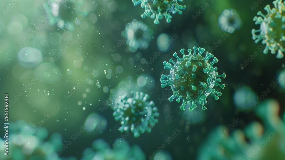 Microscopic View of Coronavirus Particles Microscopic View of Coronavirus Particles